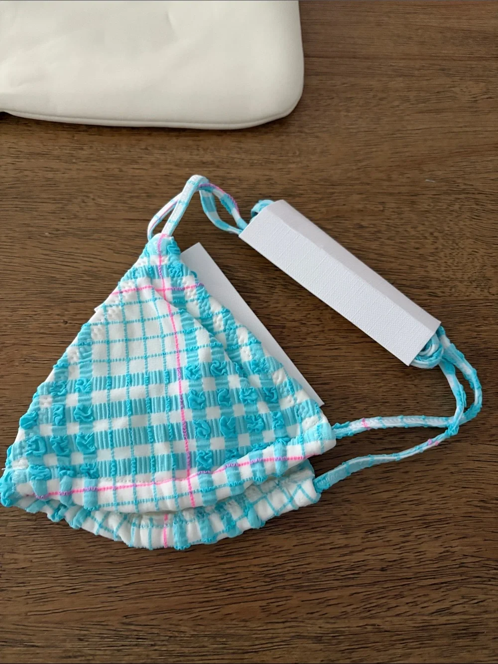 New Triangl VINCA - BLUE BLOSS CHECK TRIANGLE BIKINI SET